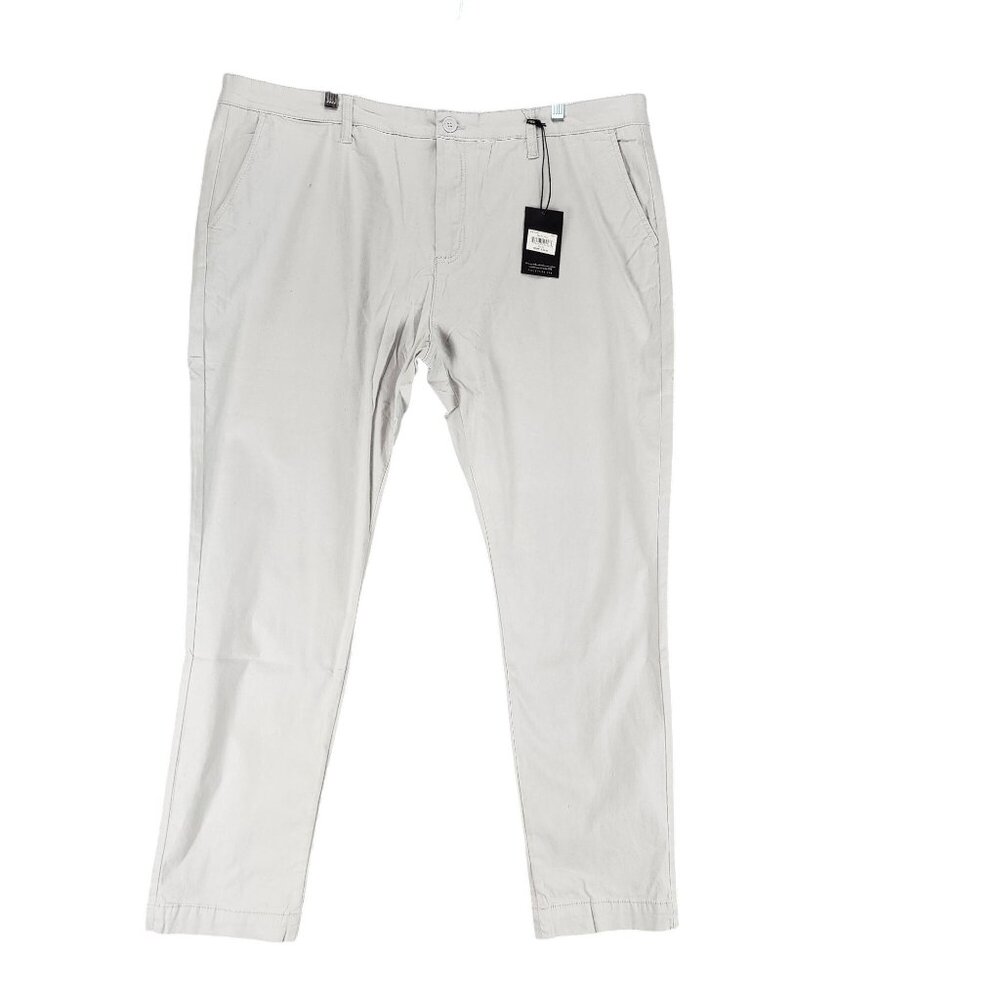 PX Pants Mens 42x32 Light Gray Stretch High Rise Slim Fit Chino *NWT*
